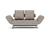 Ghia Chrome daybed i 472 Yuveno Warm Grey, set forfra