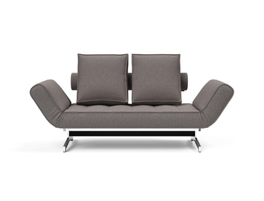 Ghia Chrome daybed i 521 Mixed Dance Grey, set forfra