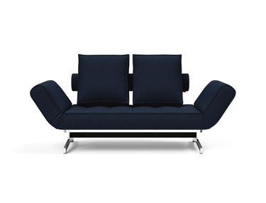 Ghia Chrome daybed i 528 Mixed Dance Blue, set forfra