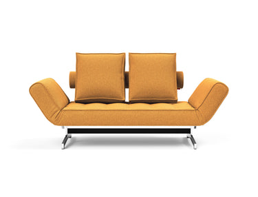 Ghia Chrome daybed i 536 Bouclé Ochre, set forfra