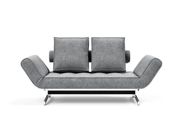 Ghia Chrome daybed i 565 Twist Granite, set forfra