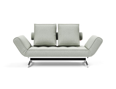 Ghia Chrome daybed i 888 Mozart Slate Brown, set forfra