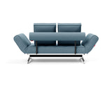 Ghia Chrome daybed i 525 Mixed Dance Light Blue, set bagfra