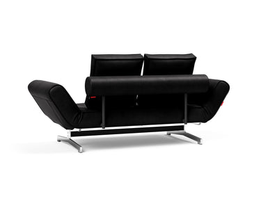 Ghia Chrome daybed i 550 Faunal Black, set skråt bagfra