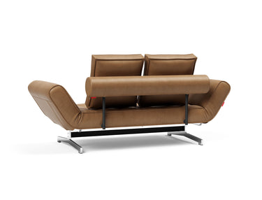 Ghia Chrome daybed i 551 Faunal Brown, set skråt bagfra