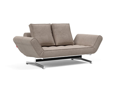 Ghia Chrome daybed i 318 Cordufine Beige, set skråt forfra