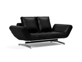 Ghia Chrome daybed i 550 Faunal Black, set skråt forfra