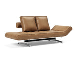 Ghia Chrome daybed i 551 Faunal Brown, med den ene side sænket