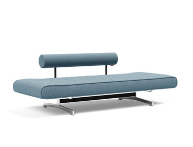 Ghia Chrome daybed i 525 Mixed Dance Light Blue, som seng