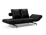Ghia Laser daybed i 550 Faunal Black, med den ene side sænket