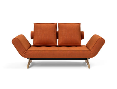 Ghia Wood daybed i 412 Esina Rust Orange, set forfra