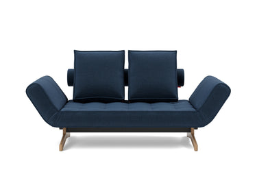 Ghia Wood daybed i 414 Esina Indigo Blue, set forfra