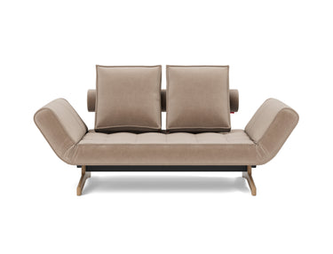 Ghia Wood daybed i 417 Esina Mocha, set forfra