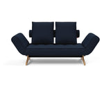 Ghia Wood daybed i 528 Mixed Dance Blue, set forfra