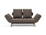 Ghia Wood daybed i 530 Bouclé Taupe, set forfra