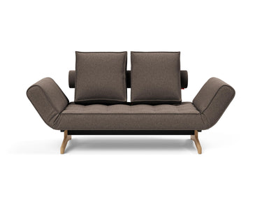 Ghia Wood daybed i 530 Bouclé Taupe, set forfra
