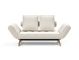 Ghia Wood daybed i 531 Bouclé Off White, set forfra