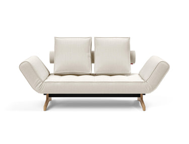 Ghia Wood daybed i 531 Bouclé Off White, set forfra