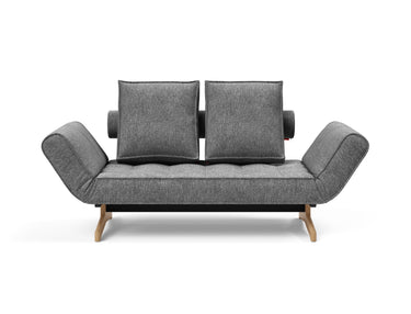 Ghia Wood daybed i 563 Twist Charcoal, set forfra