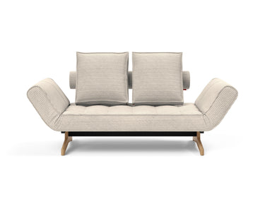 Ghia Wood daybed i 594 Corduroy Ivory, set forfra