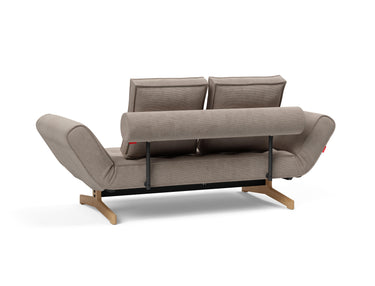 Ghia Wood daybed i 318 Cordufine Beige, set skråt bagfra