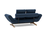 Ghia Wood daybed i 414 Esina Indigo Blue, set skråt bagfra