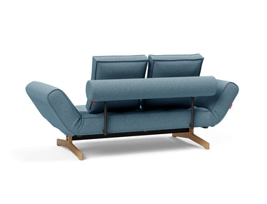 Ghia Wood daybed i 525 Mixed Dance Light Blue, set skråt bagfra
