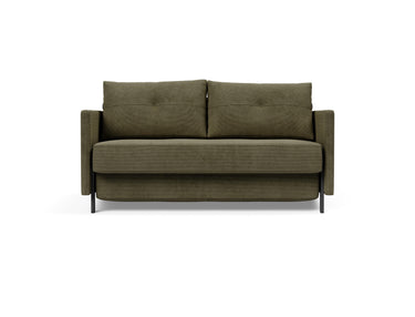 Cubed 140 sovesofa med armlæn i 316 Cordufine Pine Green, set forfra