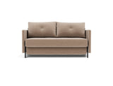 Cubed 140 sovesofa med armlæn i 417 Esina Mocha, set forfra