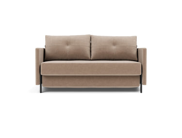 Cubed 140 sovesofa med armlæn i 417 Esina Mocha, set forfra
