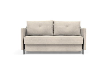 Cubed 140 sovesofa med armlæn i 594 Corduroy Ivory, set forfra