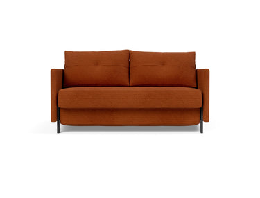 Cubed 140 sovesofa med armlæn i 595 Corduroy Burnt Orange, set forfra