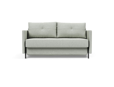 Cubed 140 sovesofa med armlæn i 888 Mozart Slate Brown, set forfra