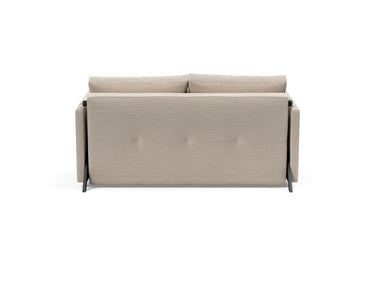 Cubed 140 sovesofa med armlæn i 612 Blida Sand Grey, set bagfra