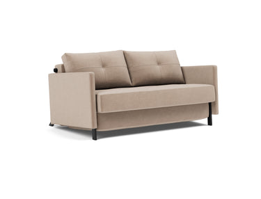 Cubed 140 sovesofa med armlæn i 417 Esina Mocha, set skråt forfra
