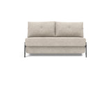 Cubed 140 Chrom sovesofa i 280 Avella Sand, set forfra