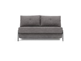 Cubed 140 Chrom sovesofa i 282 Avella Warm Grey, set forfra