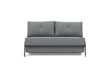 Cubed 140 Chrom sovesofa i 320 Corocco Shadow Grey, set forfra