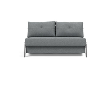 Cubed 140 Chrom sovesofa i 320 Corocco Shadow Grey, set forfra