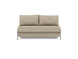 Cubed 140 Chrom sovesofa i 356 Taura Sand, set forfra