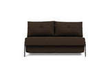 Cubed 140 Chrom sovesofa i 358 Taura Chocco, set forfra