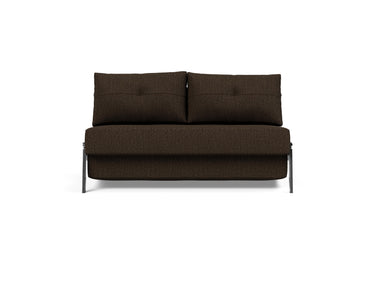 Cubed 140 Chrom sovesofa i 358 Taura Chocco, set forfra