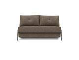 Cubed 140 Chrom sovesofa i 411 Esina Cedar Brown, set forfra