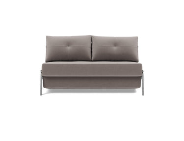 Cubed 140 Chrom sovesofa i 418 Esina Truffle, set forfra