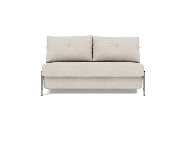Cubed 140 Chrom sovesofa i 470 Yuveno Natural, set forfra