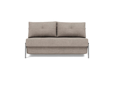 Cubed 140 Chrom sovesofa i 472 Yuveno Warm Grey, set forfra