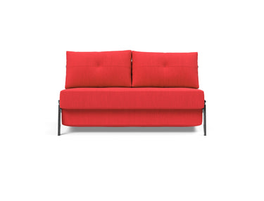 Cubed 140 Chrom sovesofa i 511 Elegance Red, set forfra