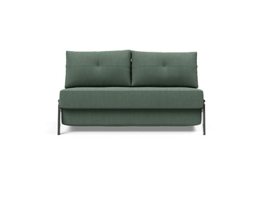 Cubed 140 Chrom sovesofa i 518 Elegance Green, set forfra