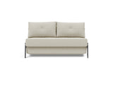 Cubed 140 Chrom sovesofa i 527 Mixed Dance Natural, set forfra