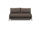 Cubed 140 Chrom sovesofa i 530 Bouclé Taupe, set forfra